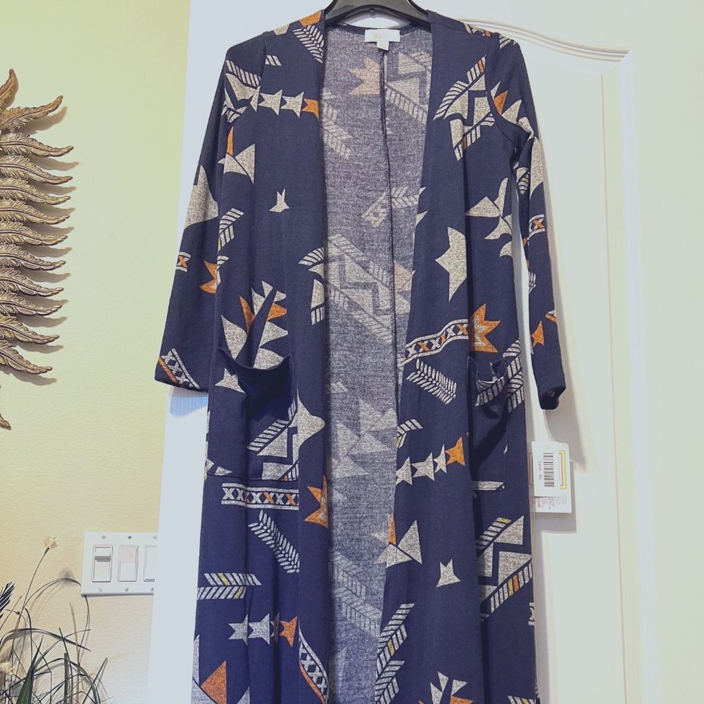 Lularoe Sarah long duster/cardigan midi pockets